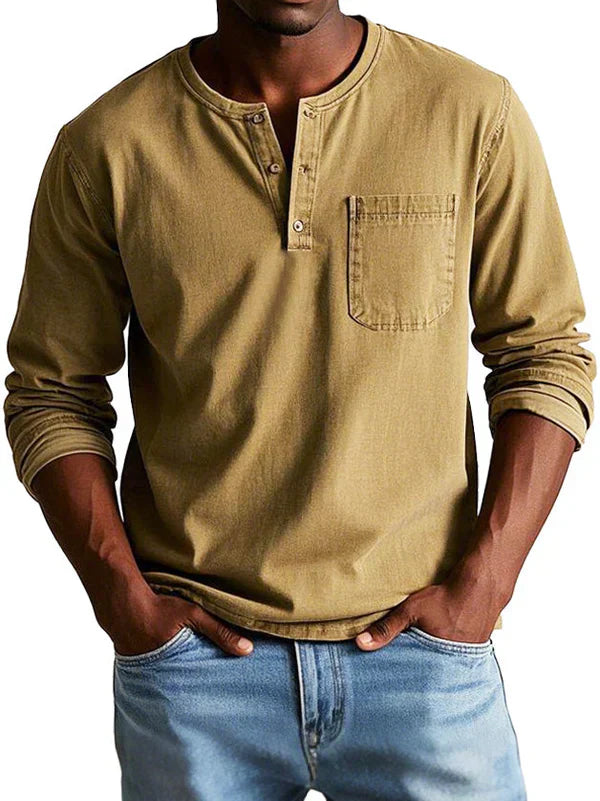 Philipp | Heren Casual Langarm Henley Shirt