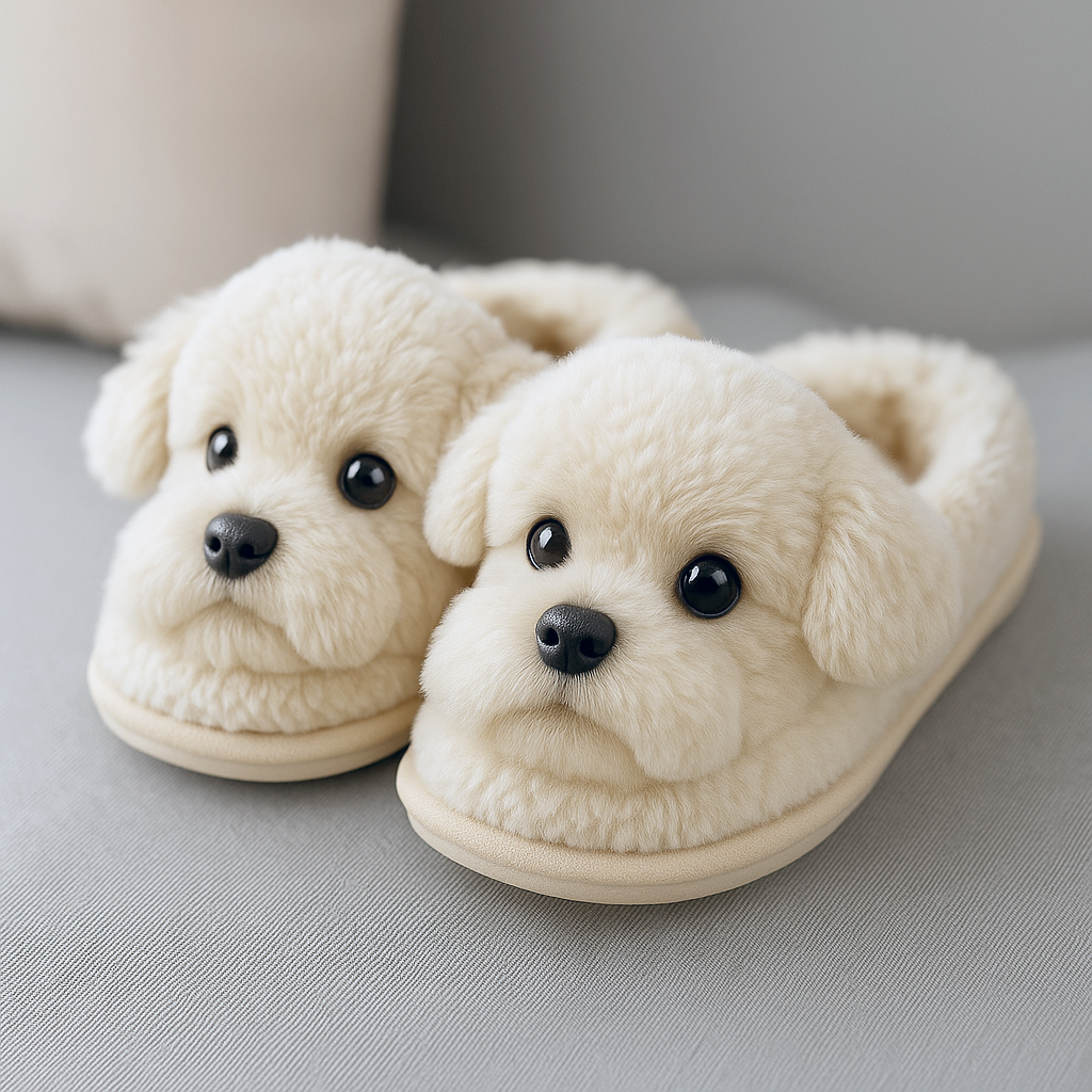 Pawtastic | Super Realistische Hond Pluche Slippers voor Ultiem Comfort