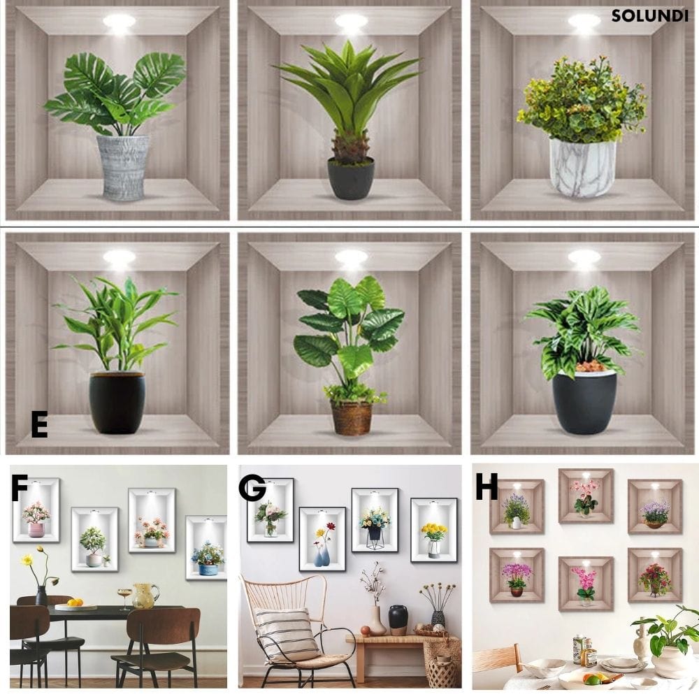 50% KORTING | 3D Groene Planten Muurstickers