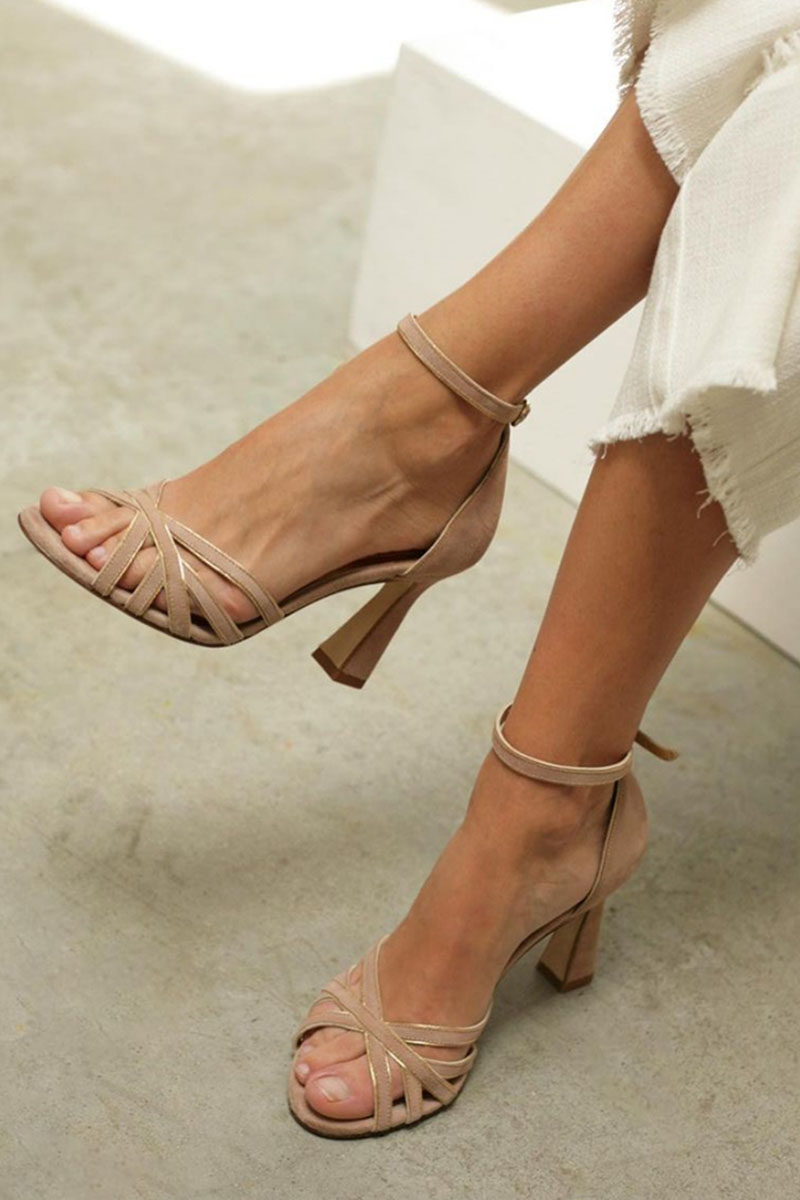 Dames Sandalen | Comfortabele Lage Hak | Open Model | Zomer Patchwork Stijl