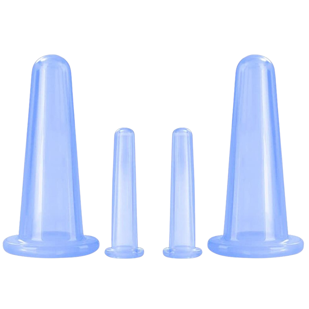 4 Siliconen Bekers voor Gezichtsmassage Cupping