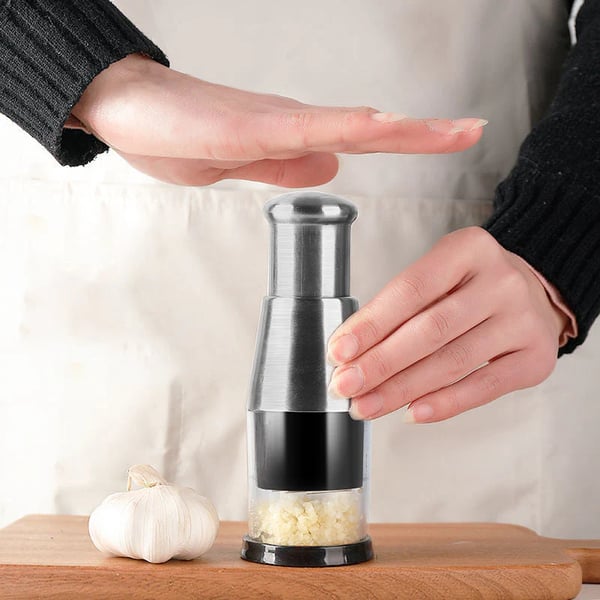GourmetEssence Roestvrijstalen Knoflookpers | Efficiënt en stijlvol voor perfecte knoflookpuree