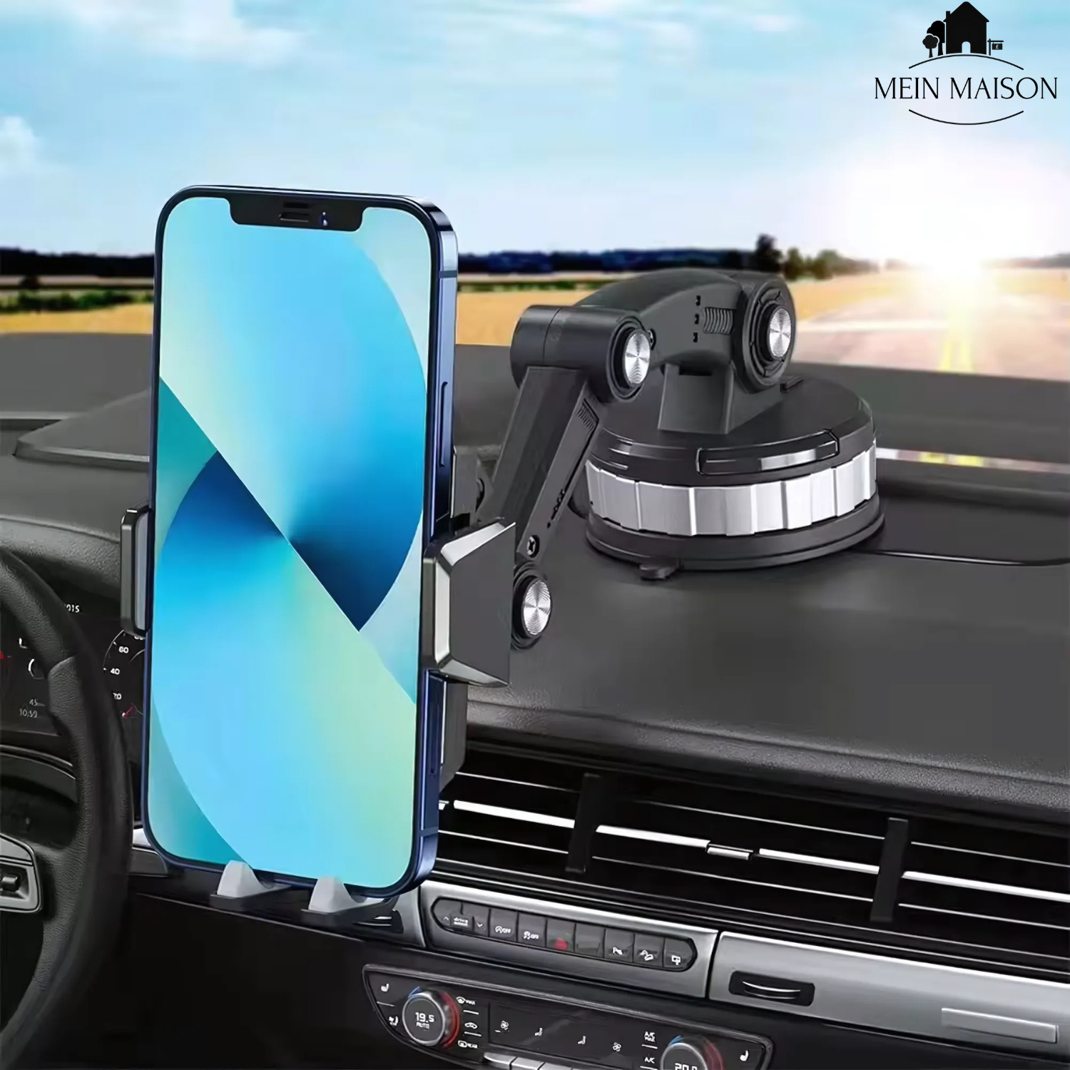 Handyhouder Auto GripTech | Sterke Zuignap Hechting | 360° Rotatie | Eenvoudige bediening met één hand