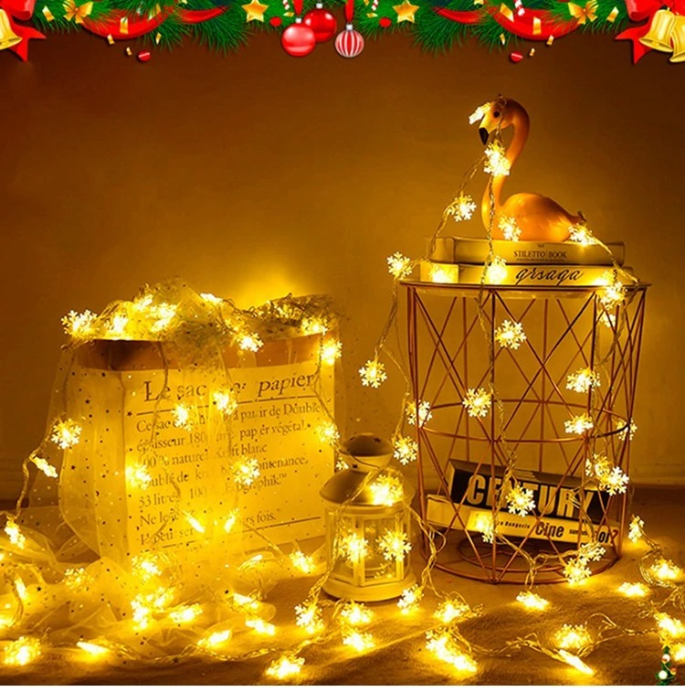 LED Kerstverlichting met Sneeuwvlokken – Warmwit of Kleurrijk Licht voor Binnen & Buiten