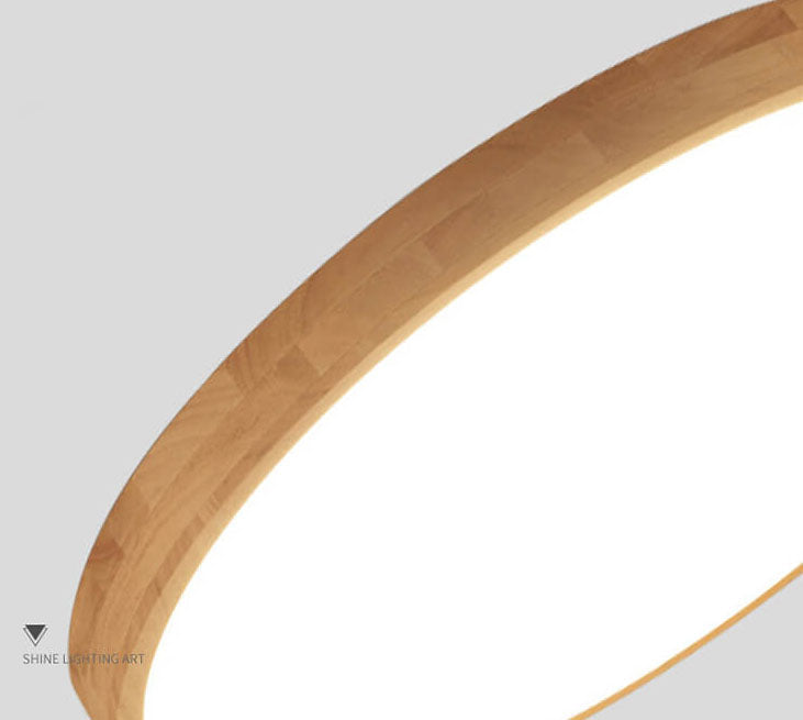 Nordic Massiefhout Ronde Ultra-dunne LED Plafondlamp 1-Licht