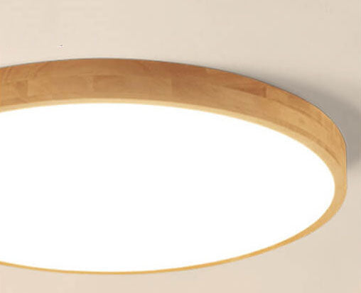 Nordic Massiefhout Ronde Ultra-dunne LED Plafondlamp 1-Licht