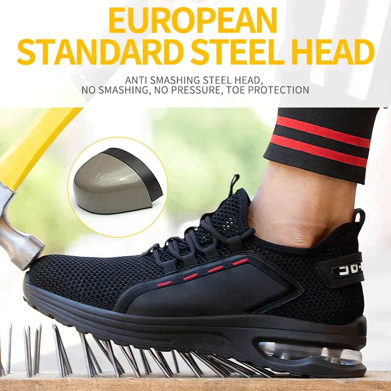 Ultralichte Ademend Slipvaste Werkschoenen Stalen Neus