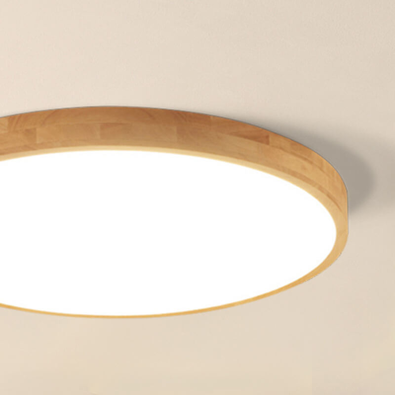 Nordic Massiefhout Ronde Ultra-dunne LED Plafondlamp 1-Licht