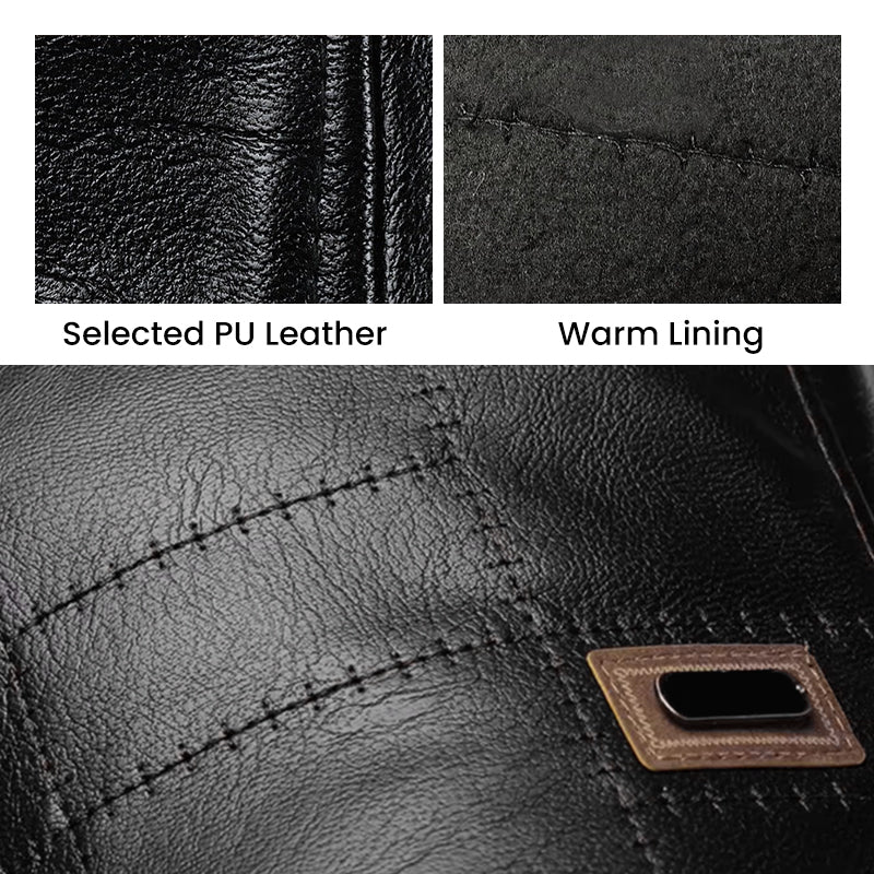 ElderLux Pluche Leren Baret | Gezellige elegantie voor een warme winterervaring