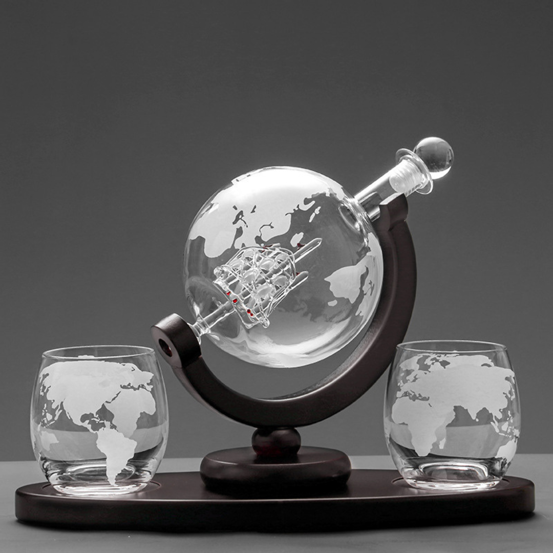 AtlasWhisk | Whiskey Globe Set Premium Drinkware voor Enthousiastelingen