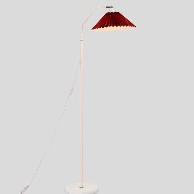 Minimalistische LED Vloerlamp met Geplooide Stoffen Lampenkap