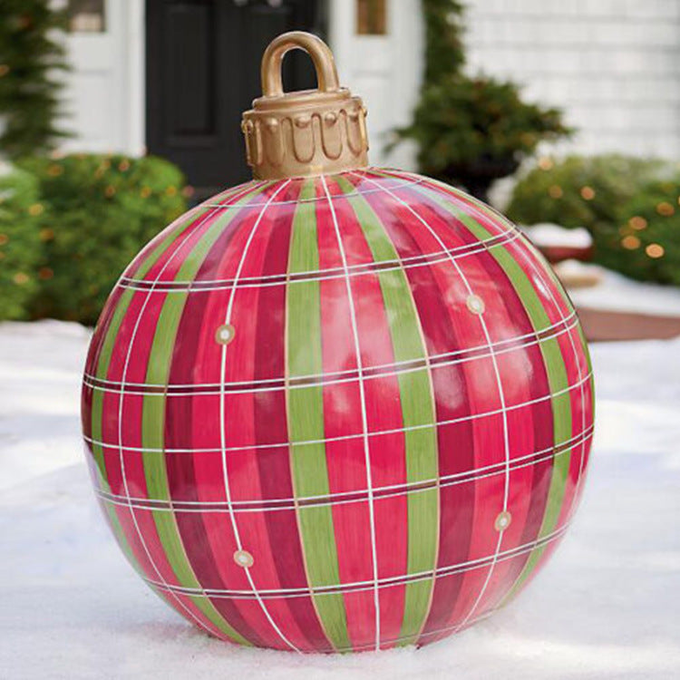 Opblaasbare Kerstbal Buiten Decoratie 60cm – Weerbestendige PVC Kerstdecoratie
