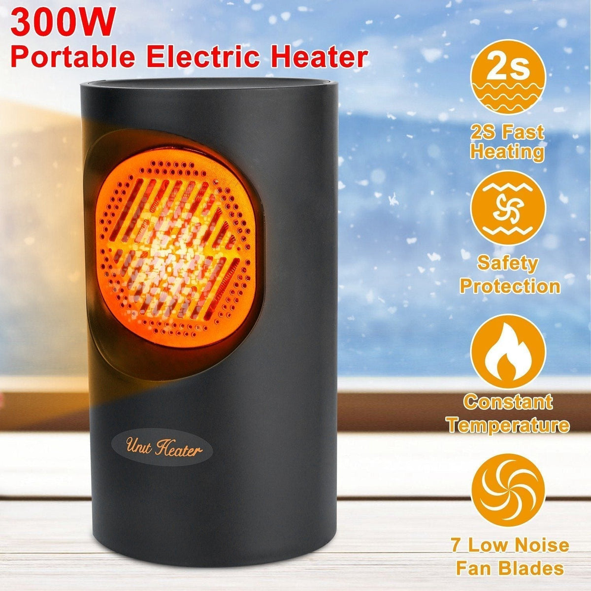 Mini Elektrische Kachel 300W – Draagbare Compacte Verwarming