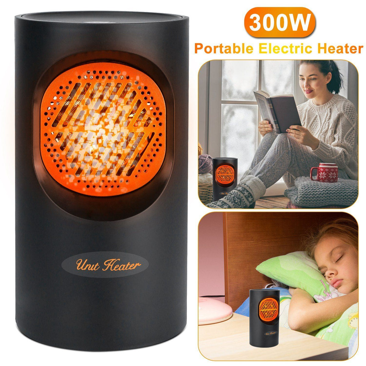 Mini Elektrische Kachel 300W – Draagbare Compacte Verwarming