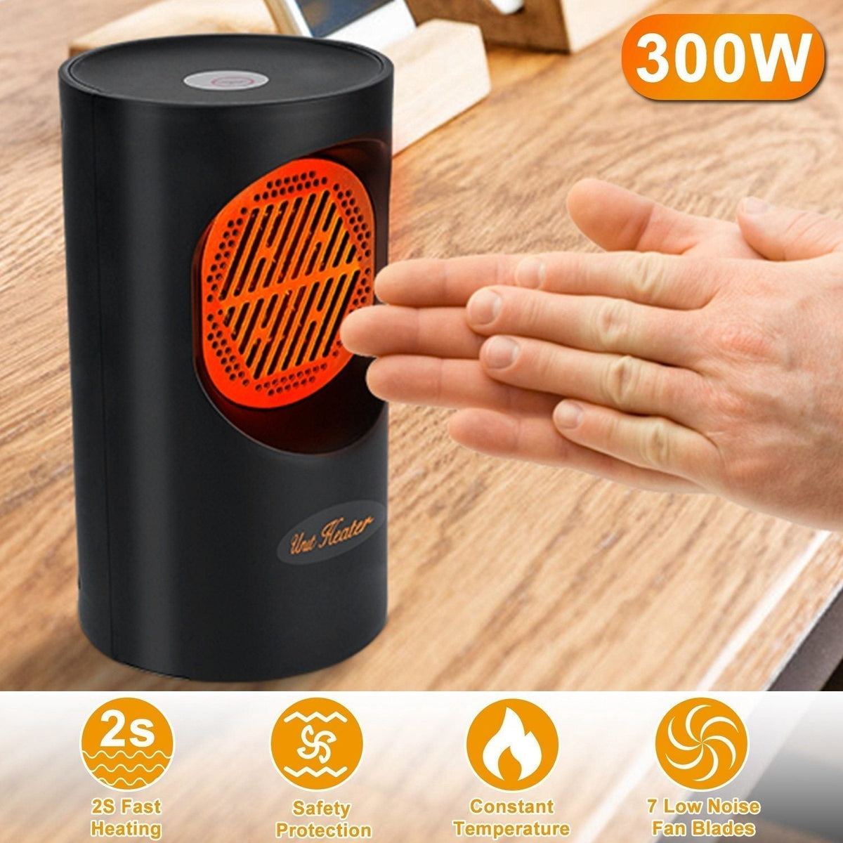 Mini Elektrische Kachel 300W – Draagbare Compacte Verwarming