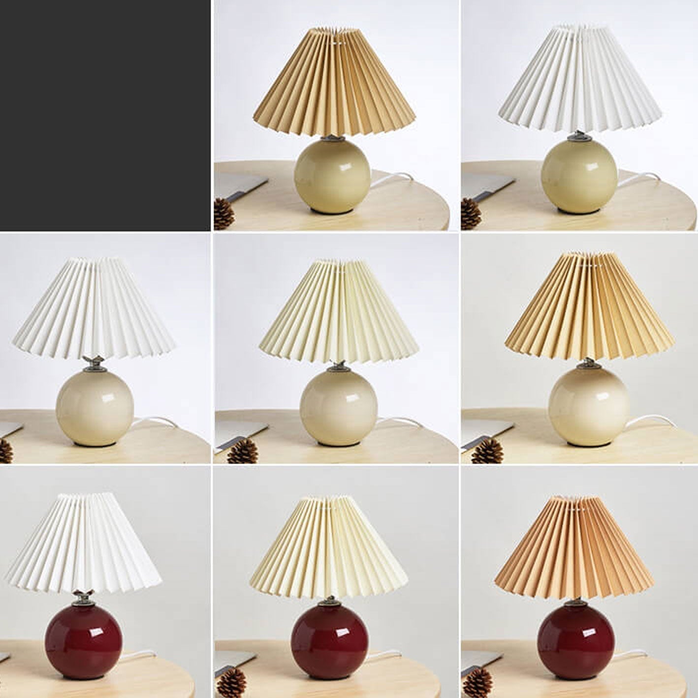 Nordic Ceramic Pleated Table Light | 1-Lamp