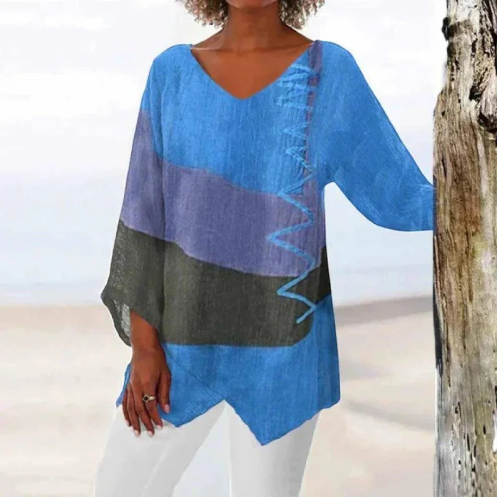 Casual Blouse Met V-hals | Lange Mouwen