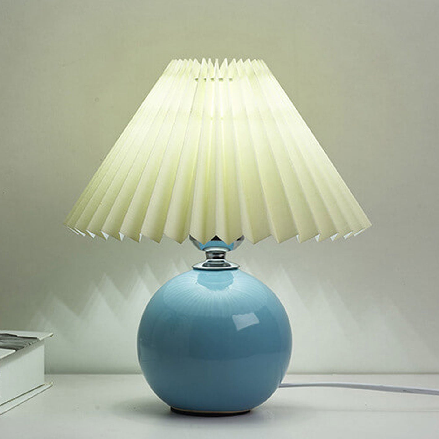 Nordic Ceramic Pleated Table Light | 1-Lamp
