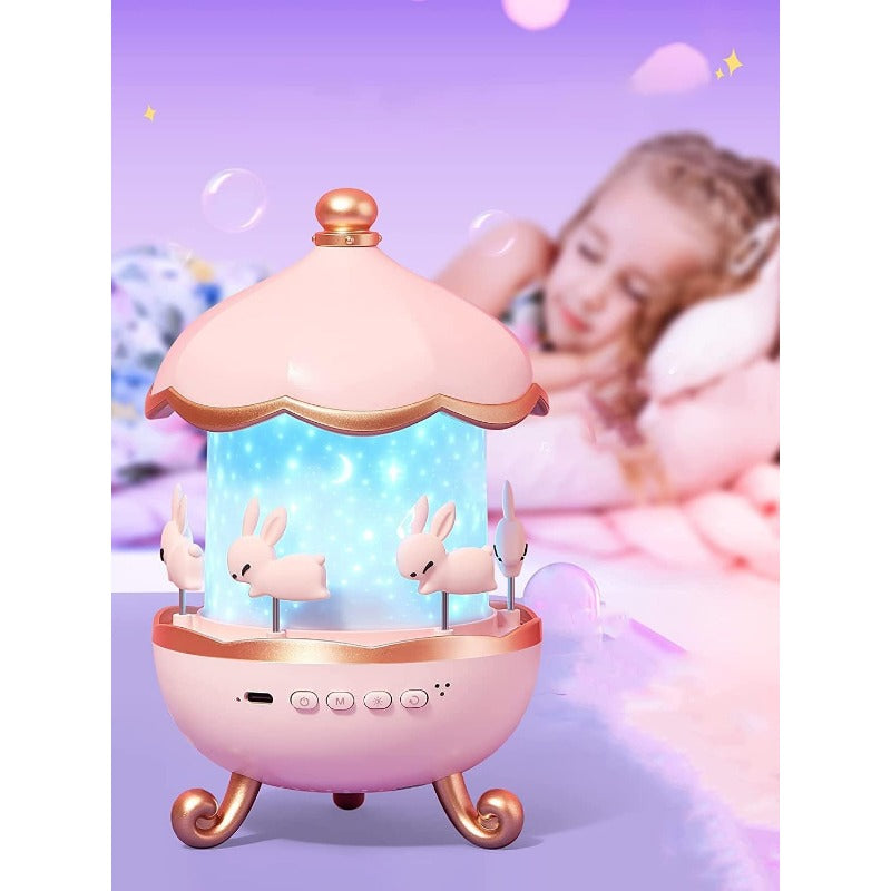 Frostwave | Kinderen 360° Rotating Konijn Nachtlamp Projector