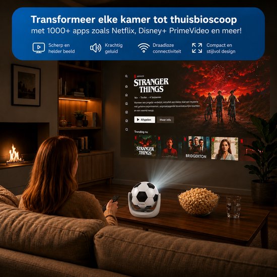Lumiball Beamer WK Editie - Alles-in-één Smart TV Projector - WiFi & Bluetooth - Vaderdag actie!