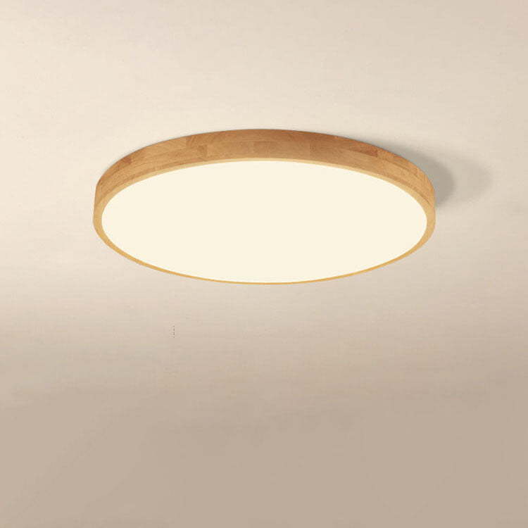 Nordic Massiefhout Ronde Ultra-dunne LED Plafondlamp 1-Licht