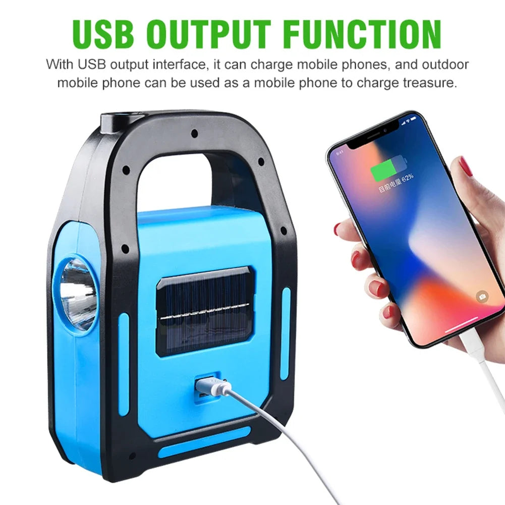 Oplaadbare USB-Campinglamp met Powerbank – SolarGlow
