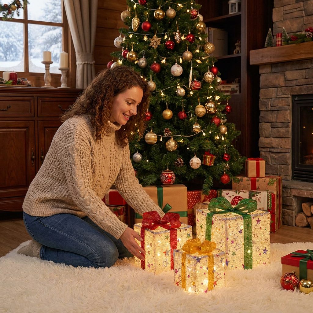 LED Kerstverlichting in Cadeaudozen – Verlichte Kerstdecoratieset