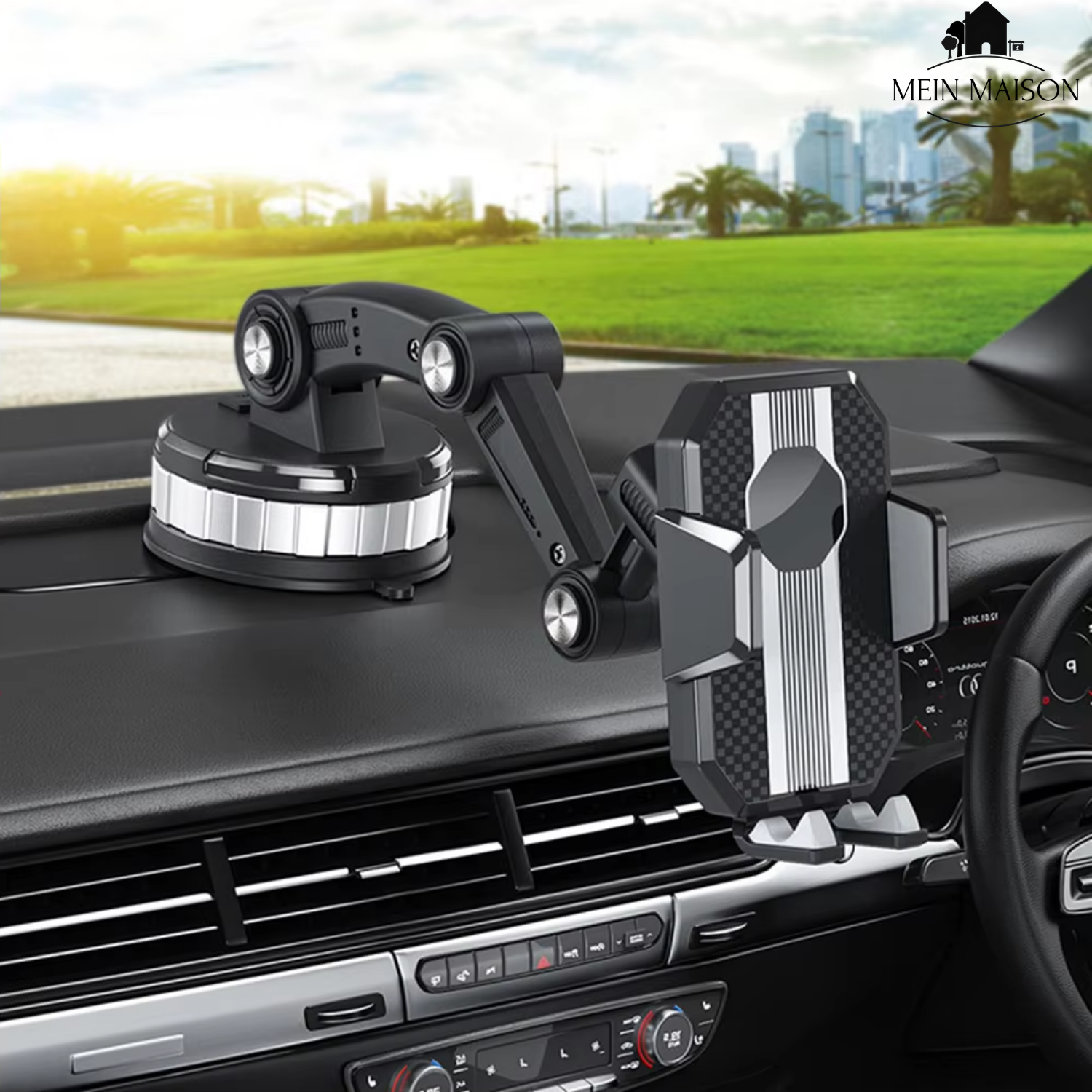 Handyhouder Auto GripTech | Sterke Zuignap Hechting | 360° Rotatie | Eenvoudige bediening met één hand
