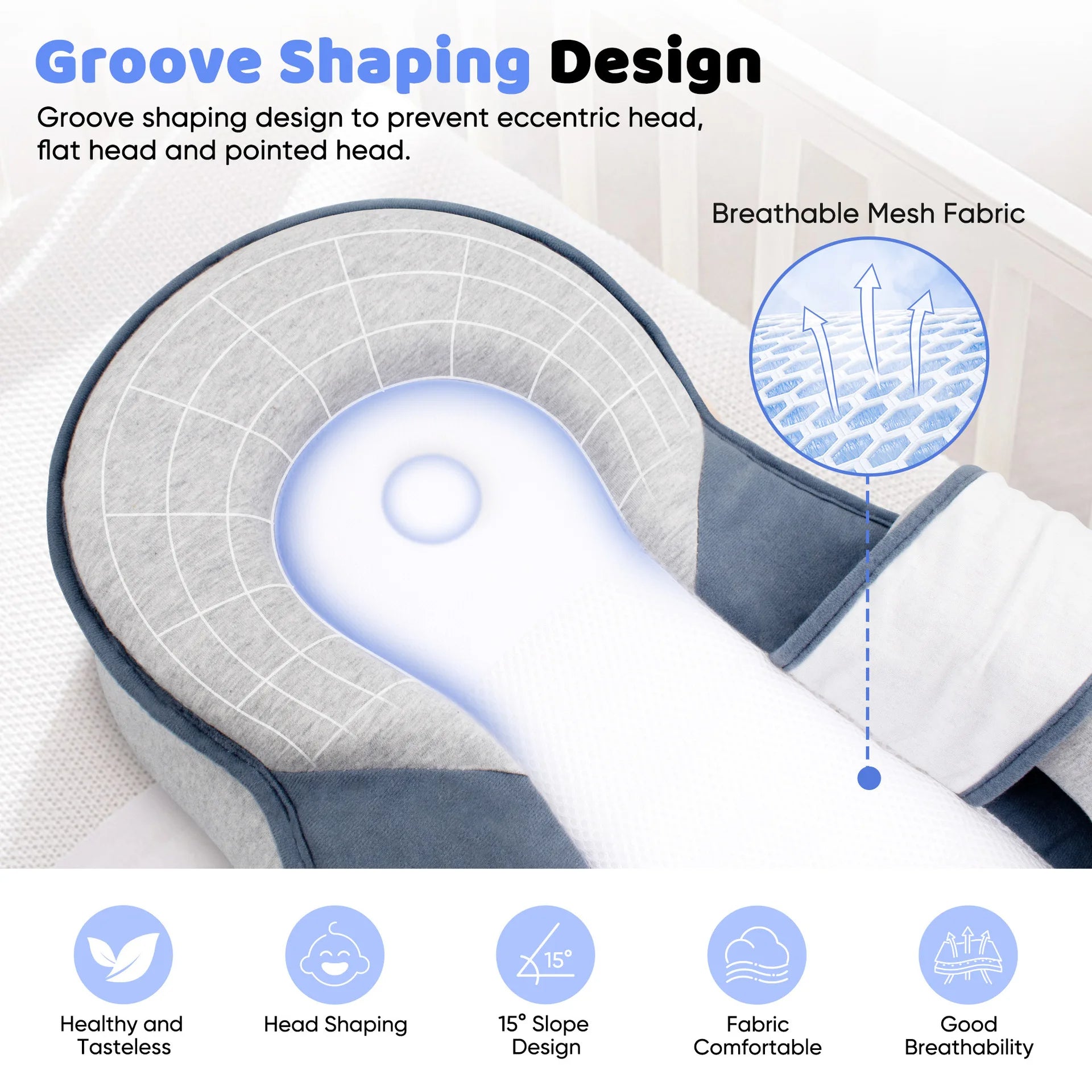 Anti-Reflux Verhoogde Baby-Lounger voor Pasgeborenen en Baby's