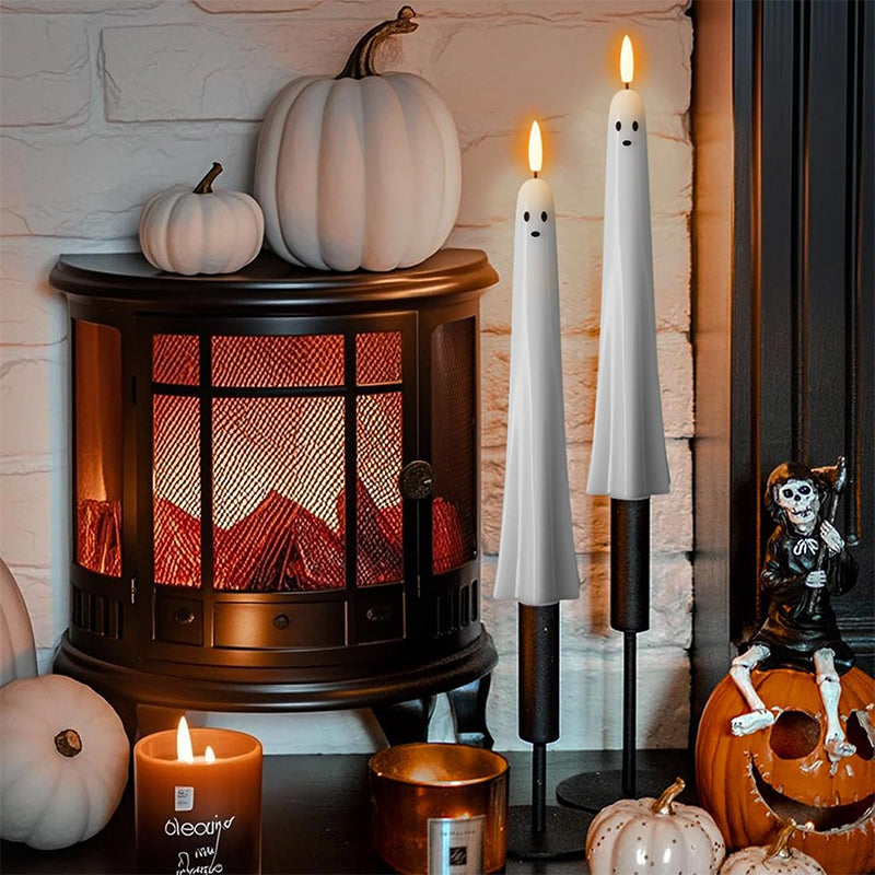 SpookGlow Spooklicht | Afstandsbediend 3D-kaars met vlam