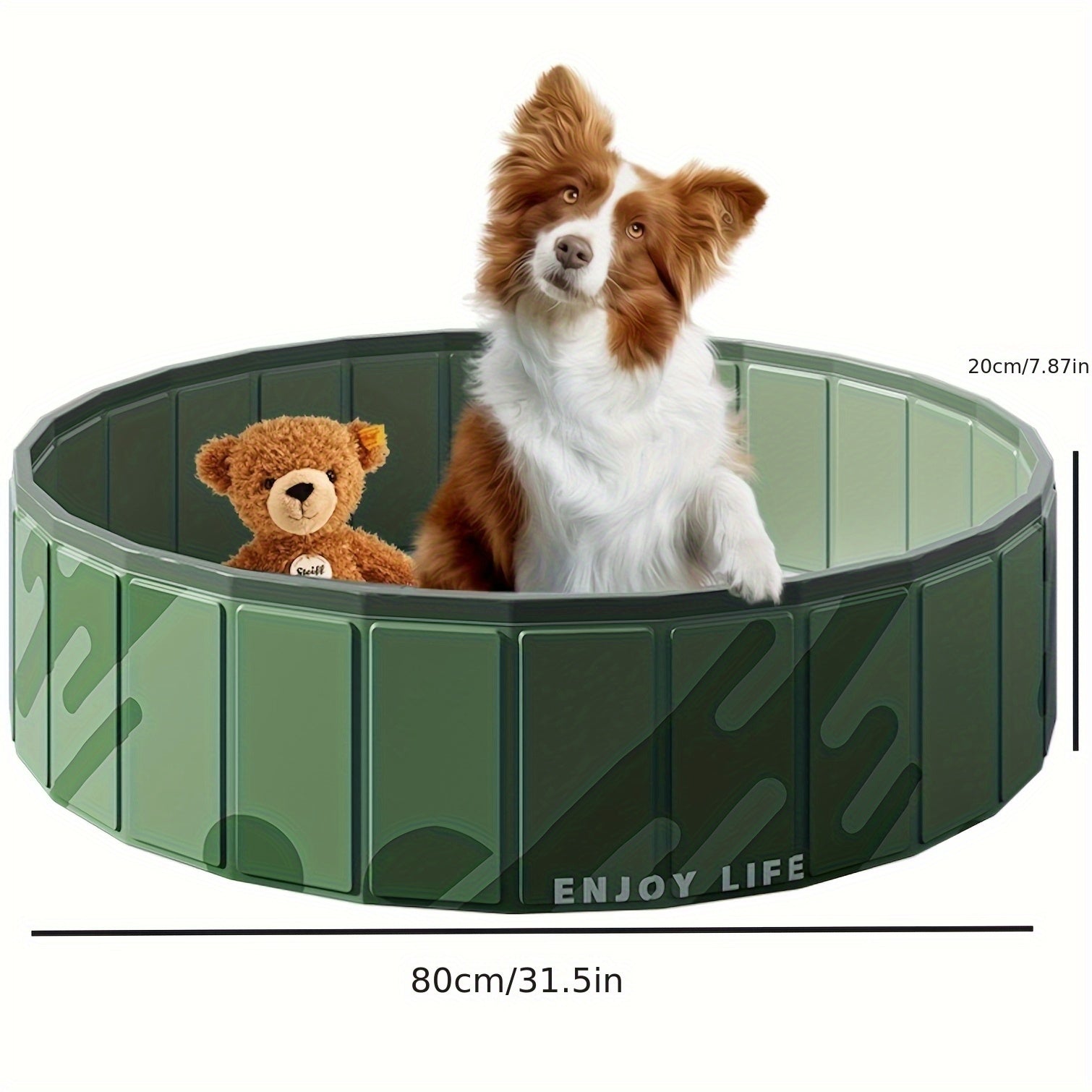 PawLuna Opvouwbaar Hondenbad van PVC | 80 cm Ø | Robuust & Draagbaar | Perfect voor Zomer & Tuin