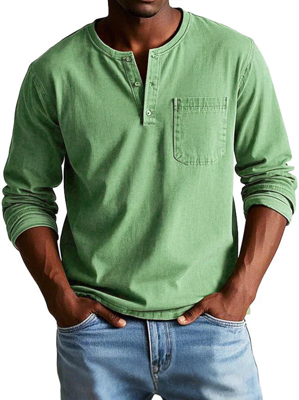 Philipp | Heren Casual Langarm Henley Shirt