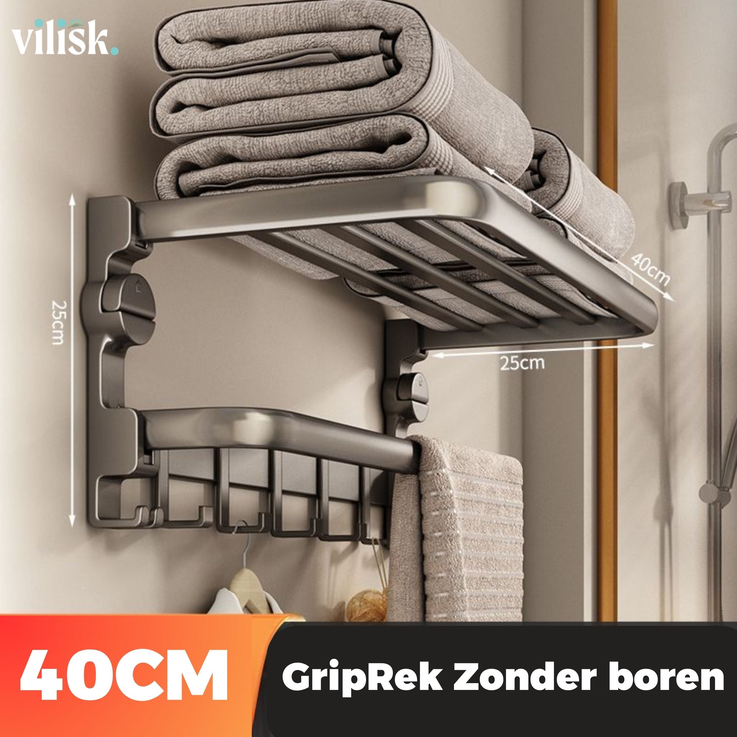 LuxuraGrip | Eenvoudige opslag zonder boren, stijlvol en praktisch