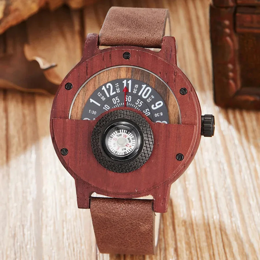 RAMON - HOUTEN HORLOGES MET LEEREN BAND