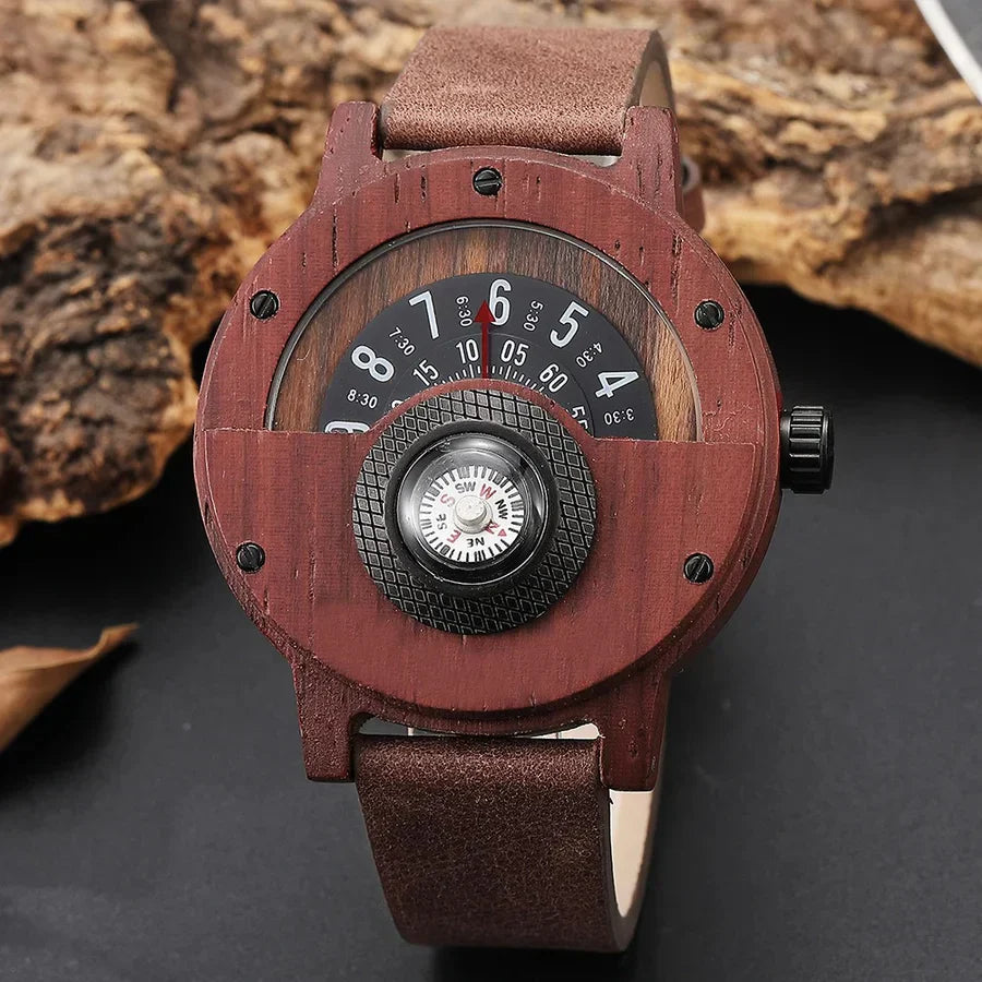 RAMON - HOUTEN HORLOGES MET LEEREN BAND