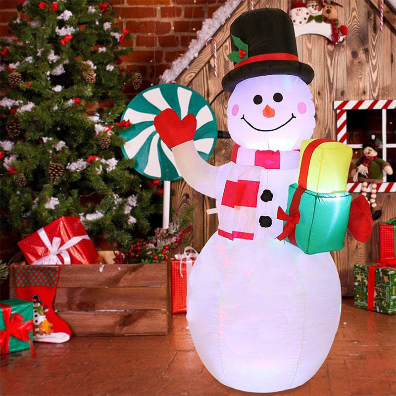 Opblaasbare LED Kerstdecoratie – Verlichte Sneeuwpop voor Buiten