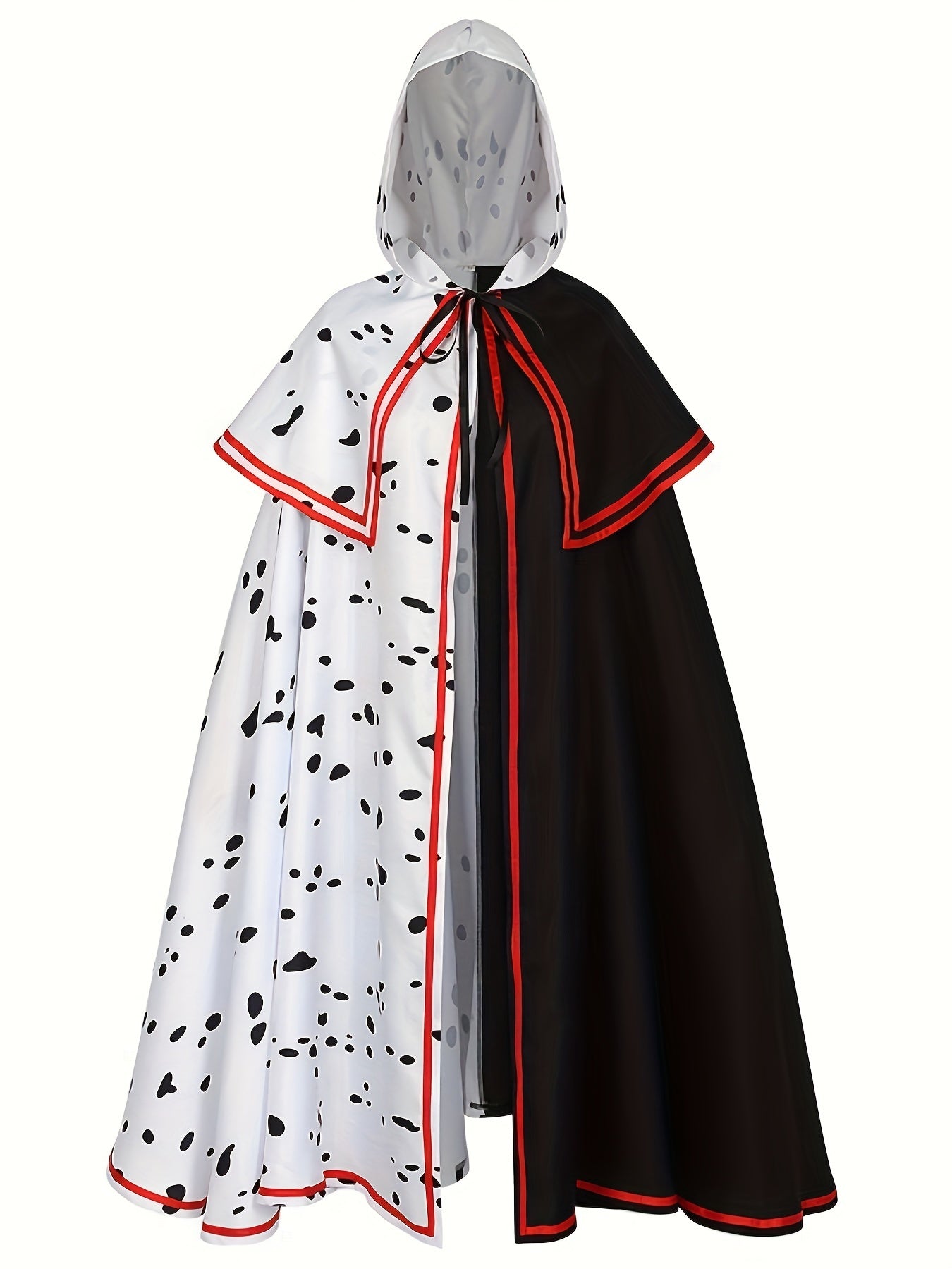 Dames Hooded Dalmatian Halloween Film Kostuum Cape | Gespleten Cloak