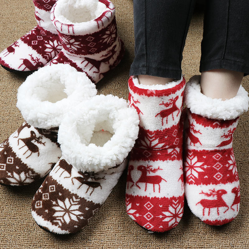 Warme Kerst-Huispantoffels van Koraalfleece