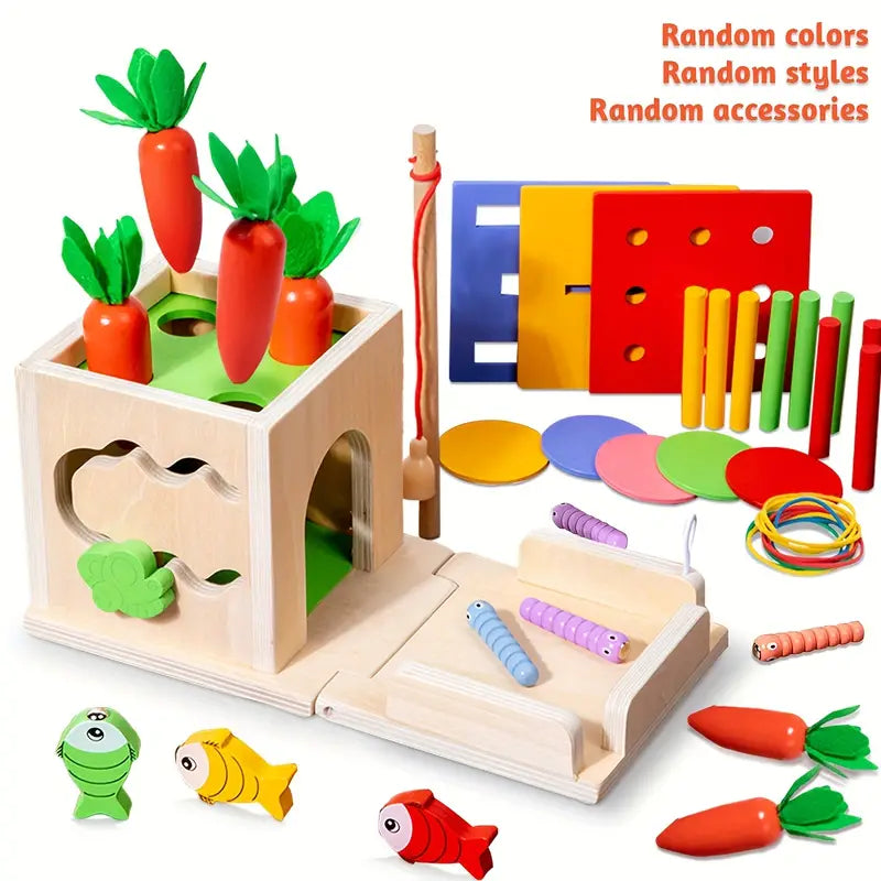 8-in-1 Houten Montessori Speelbox – Educatief Speelgoed voor Baby's