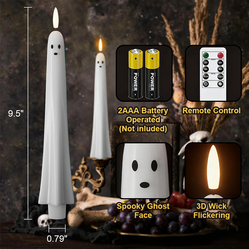 SpookGlow Spooklicht | Afstandsbediend 3D-kaars met vlam