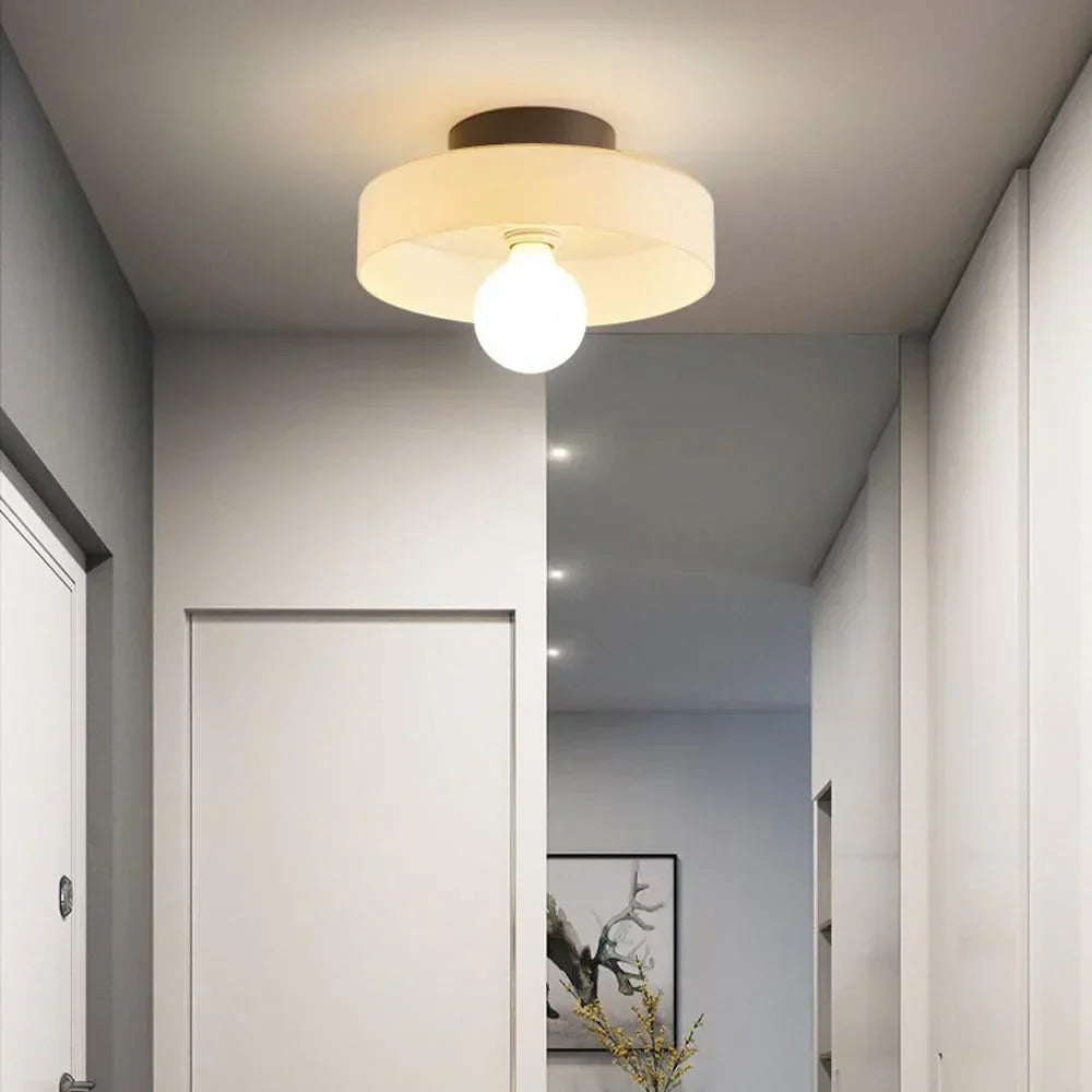 Nordic Glass Olive Disc Wand- & Deckenleuchte LED 1-Licht