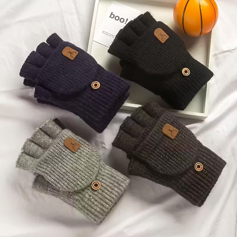 Heren WinterPro Vingerloze Handschoenen – Dik, Warm en Comfortabel