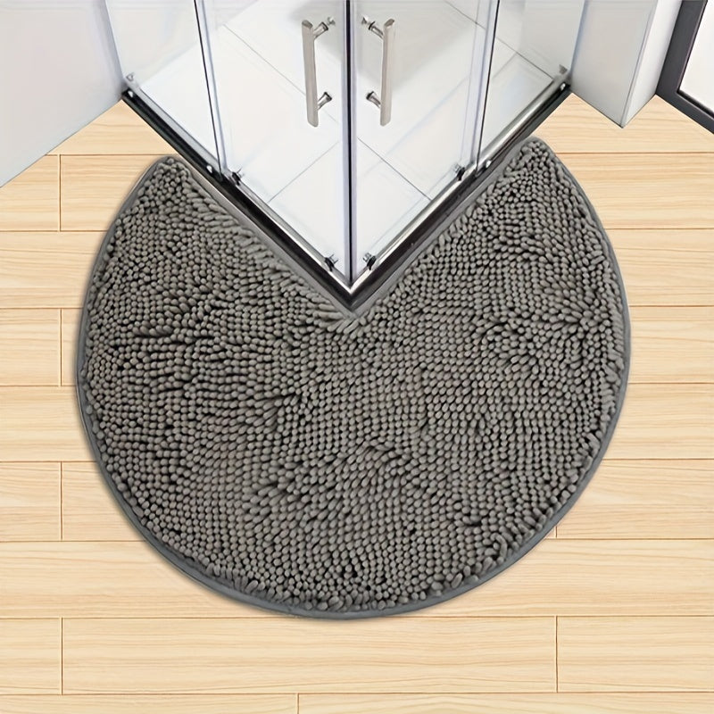 Ronde LuxeChen Badmat Ultra-Zacht Chenille – Antislip & Sneldrogend