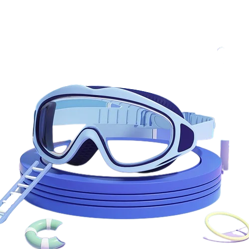 HD-Zwembril voor kinderen met grote rand, waterdicht en anti-fog
