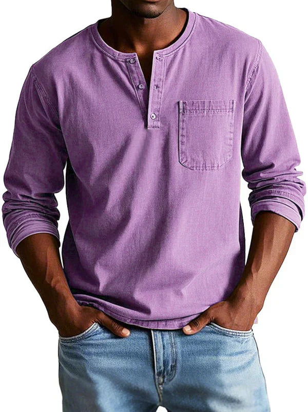 Philipp | Heren Casual Langarm Henley Shirt