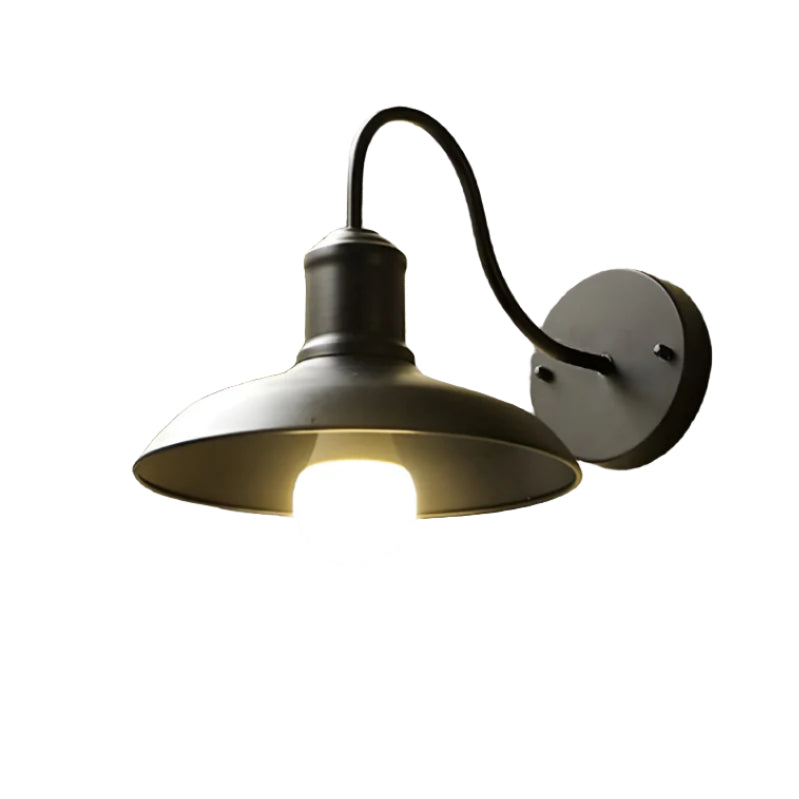 Vintage Industriële IJzeren Kom Buiten Wandlamp LED 1-Licht