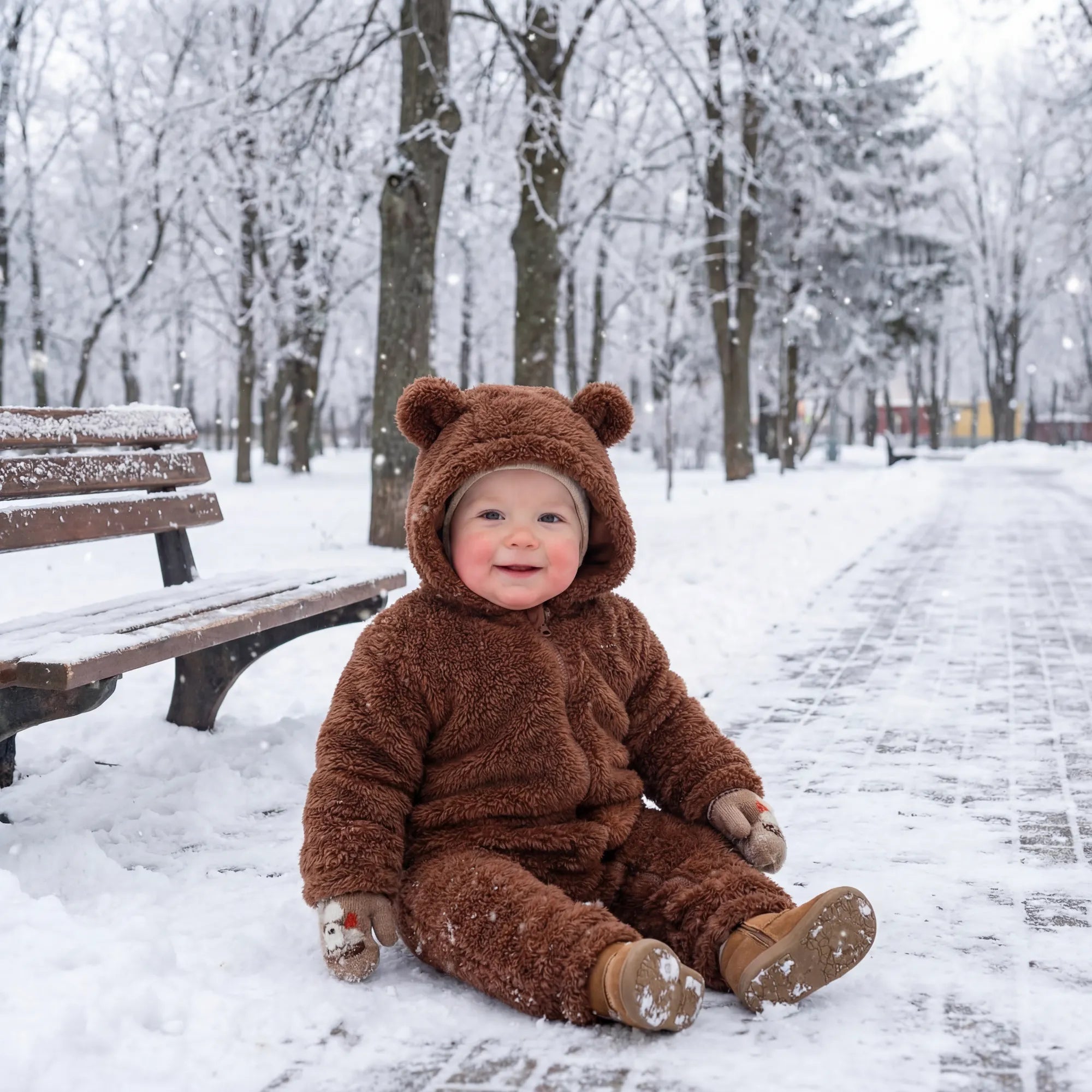 BabyBear | Pluche Beer Winter Baby Romper Zachte Cozy Outfit