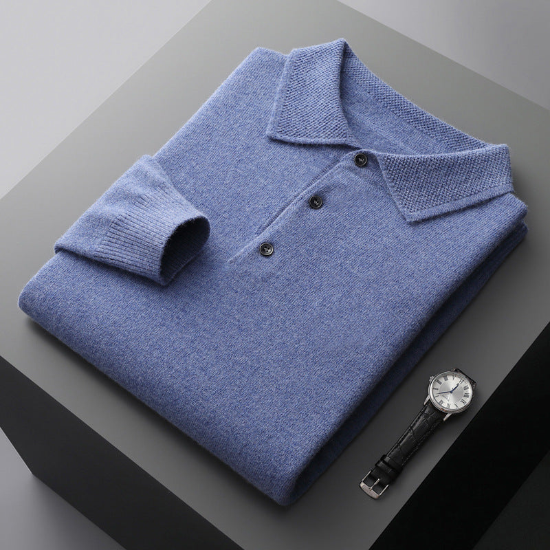 NordicLuxe Cashmere Merino Wol Polo Shirt, Stockholm Stijl