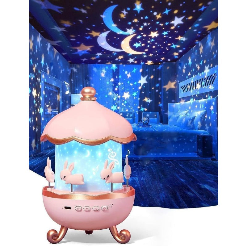 Frostwave | Kinderen 360° Rotating Konijn Nachtlamp Projector