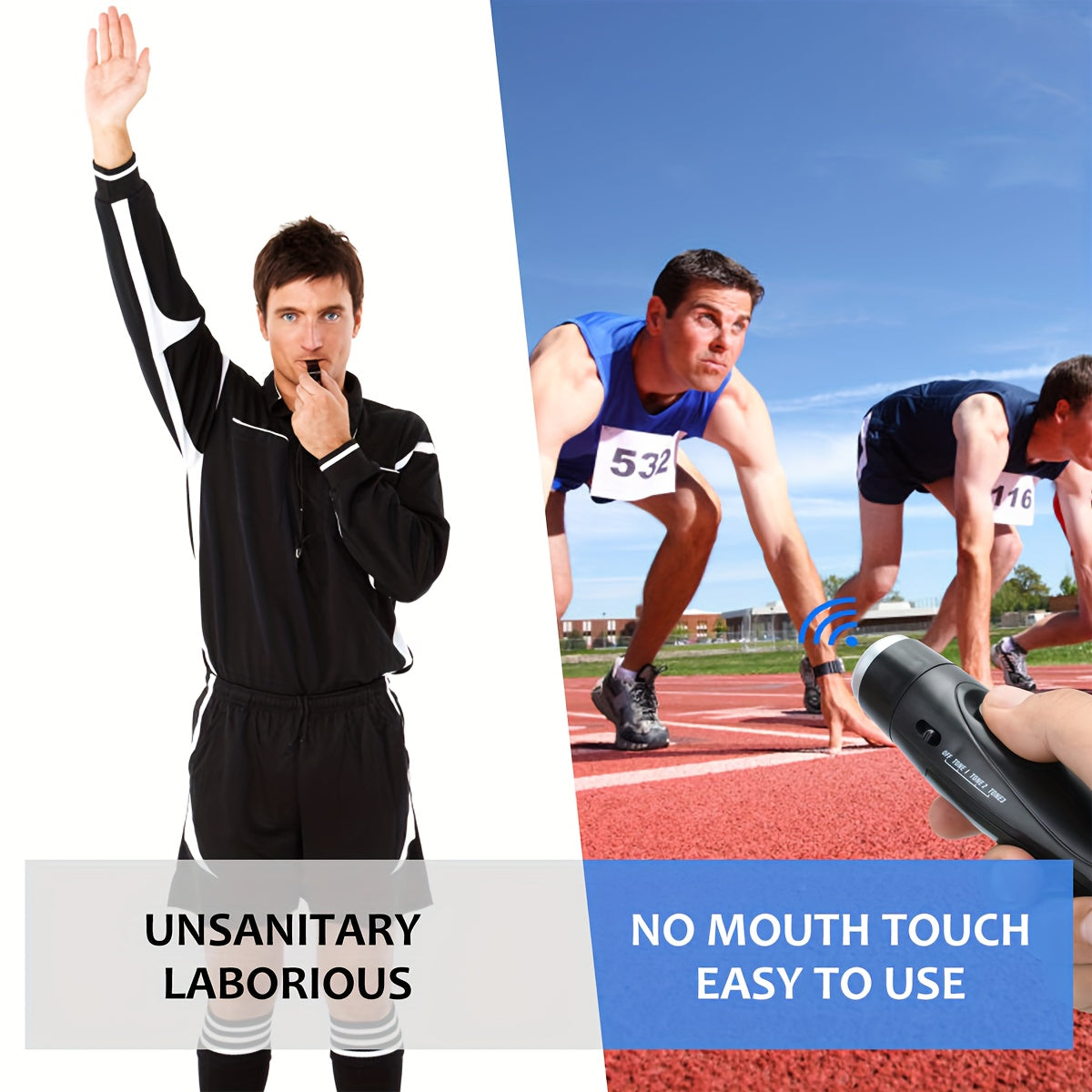 Handheld Elektronische Fluit met 3 Toonopties – Lichtgewicht en Draagbaar voor Coaches en Scheidsrechters